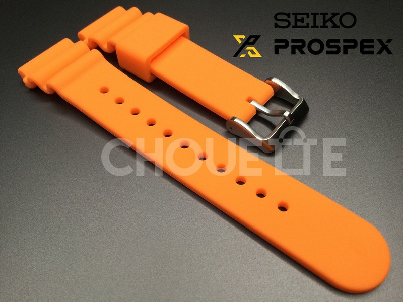 OEM Seiko × BEAMS SBEP021 S802-00F0 22mm Orange Silicone Rubber Strap with PINS