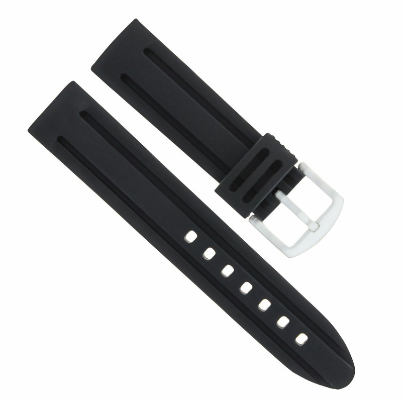 26MM RUBBER WATCH BAND STRAP FOR 47MM PANERAI 1950 LUMINOR SUBMERSIBLE 285 BLACK