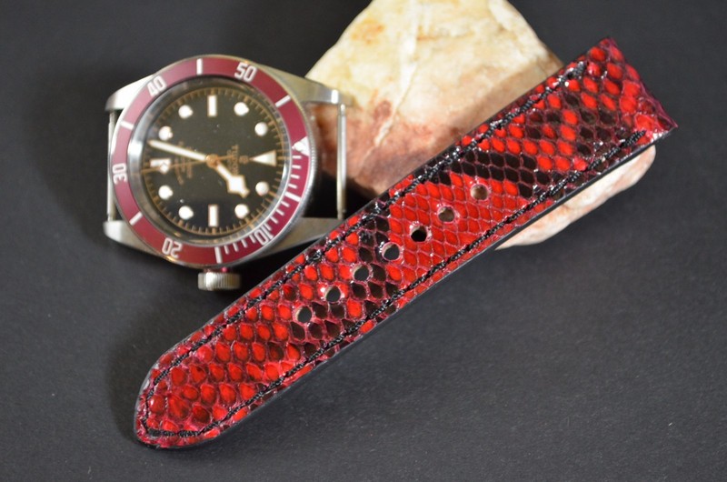 MA WATCH STRAP 22 20 18 MM RED II GENUINE EXOTIC SKIN BAND HANDMADE SPAIN gallery