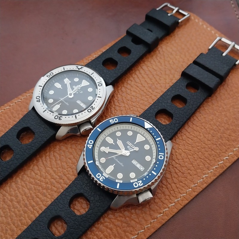 22mm TPU Rubber Black Tropical Sport Diver Rally Watch Strap gallery