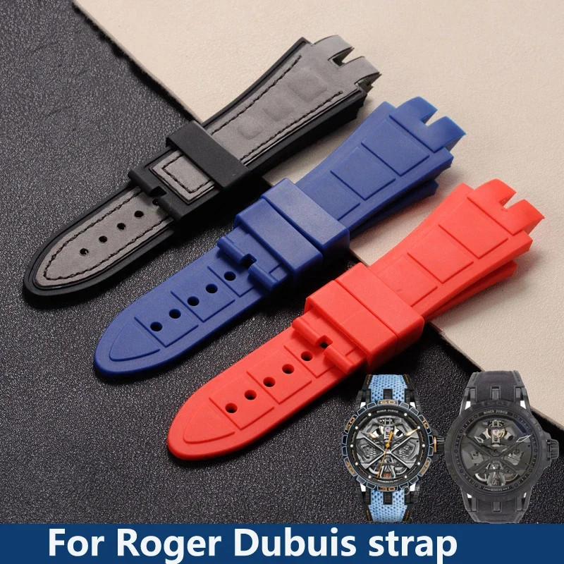 28mm 26mm Men Silicone Watchband For Roger Dubuis Watch Strap EXCALIBUR Series gallery