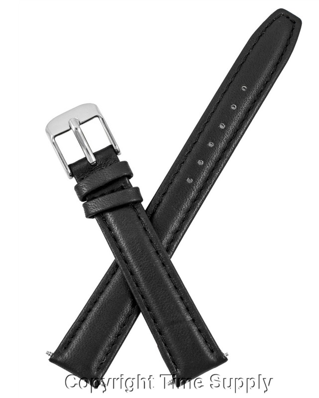14 mm BLACK CALF LEATHER PADDED WATCH BAND / STRAP NEW