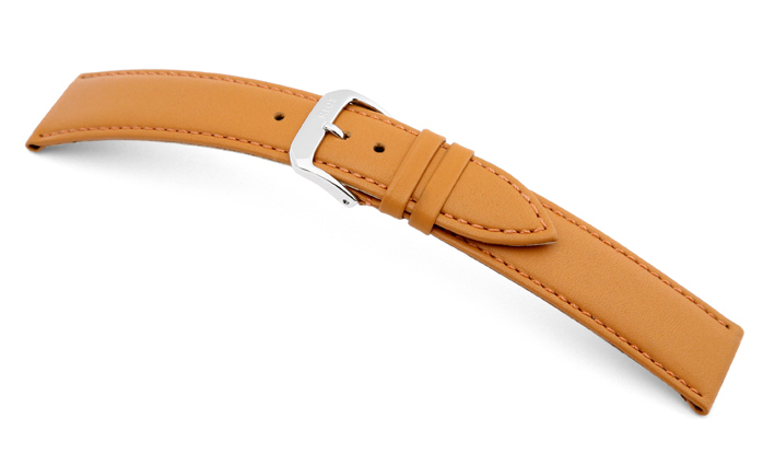 RIOS1931 Genuine Calf Leather Watch Band Strap 20 mm Short S Honey Brown Toscana