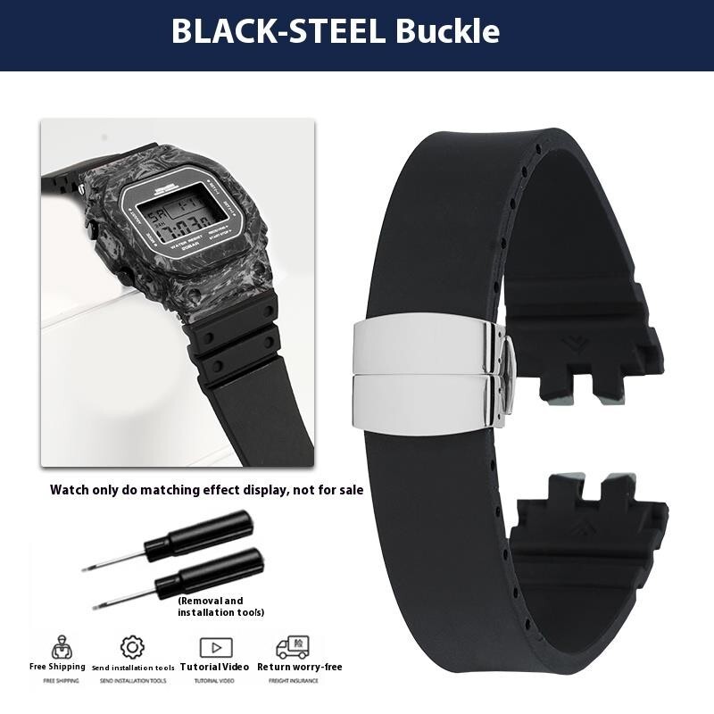 For Casio G-shock GMW-B5000 FKM Watchband Modified MRG-B5000 Watch Strap Belt