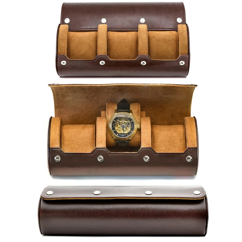 Luxury PU Leather Watch Travel Case 3/6 Slot – Sliding Cushions, Gift-Ready