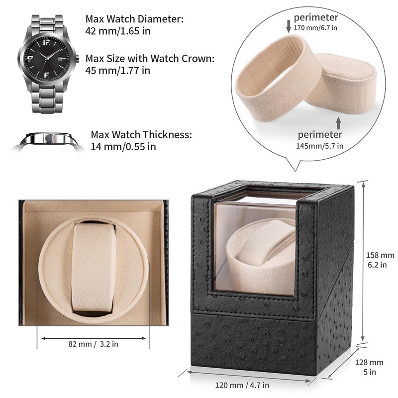 Automatic Watch Winder Single Rotating Watch Case Box with Japanese Motor gallery