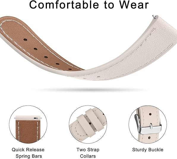 18mm Leather Watch Band Compatible with Garmin Venu 3S 41mm/Venu 2S/Vivoactiv... gallery