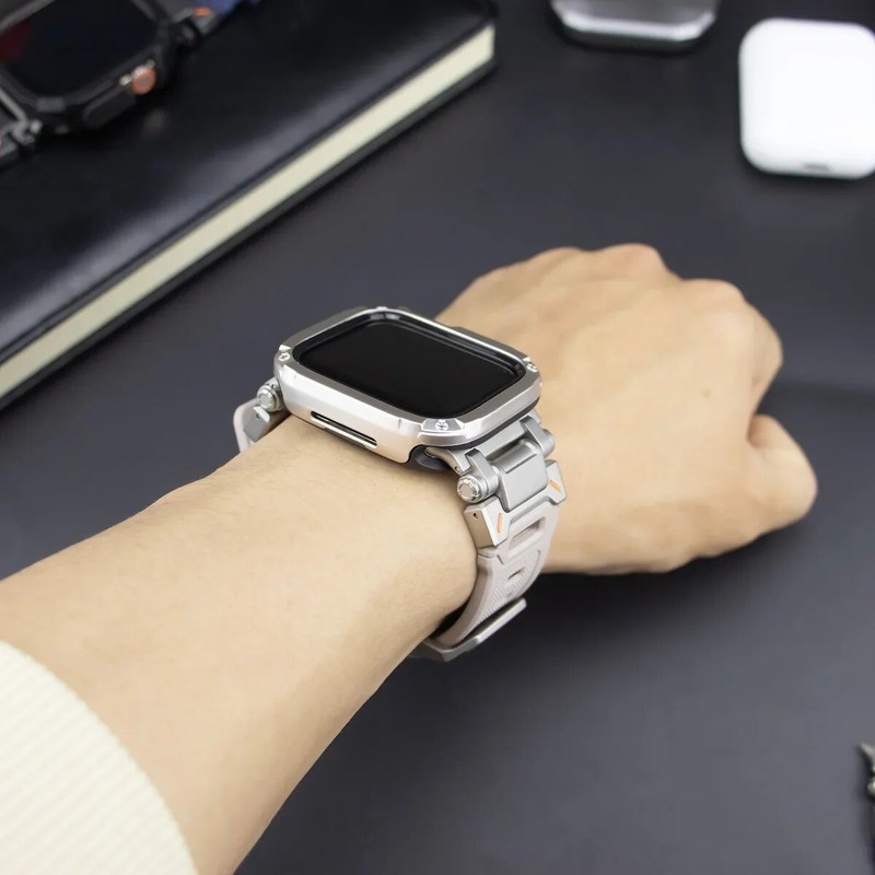 TPU Case+Rubber Loop Strap for Apple Watch Ultra 2 1 Band for Series 8 6 4 SE 9 gallery