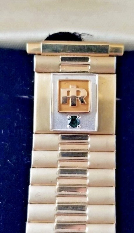 Vintage Strech Watch Band with Gold and Emerald