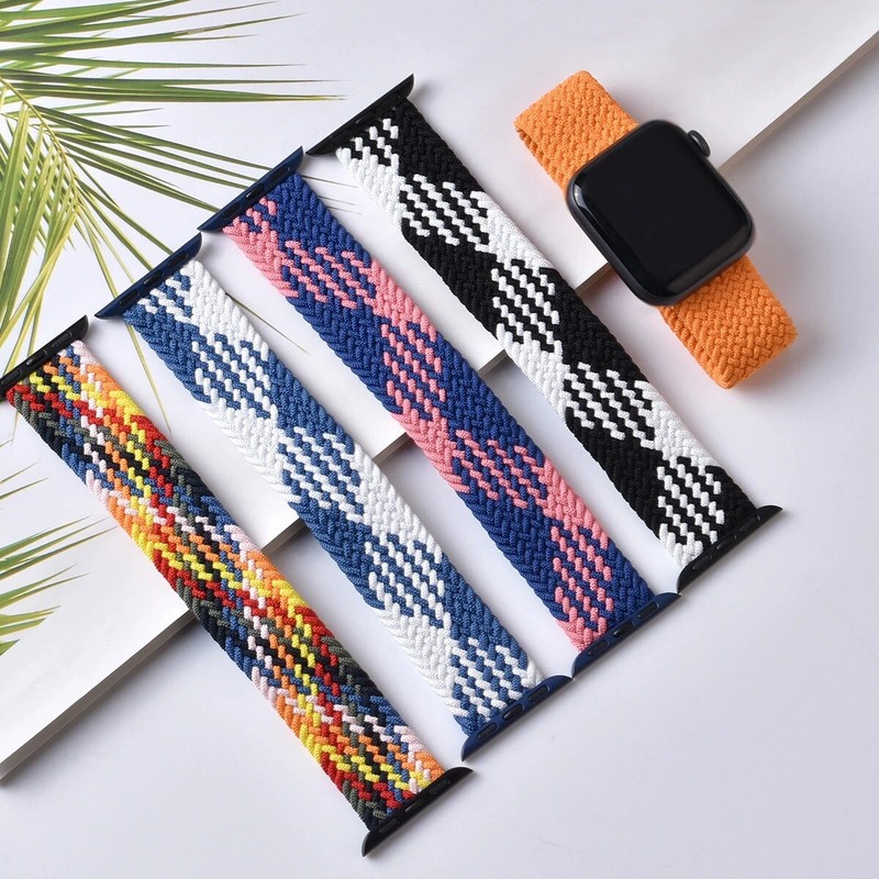 For Apple Iwatch Series 10 9 8 7 6 5 4 3 2 1 SE Nylon Braided Solo Loop Strap US gallery