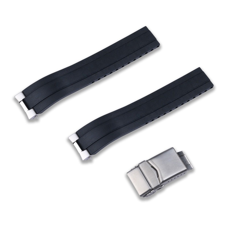 CRAFTER BLUE MX03-911 FKM Rubber Strap with Watch Endlinks for Seiko Speedtimer