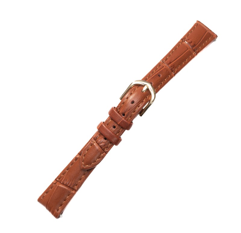 13mm Voguestrap Brown Alligator Grain Padded Dress/Formal Womens Watch Band gallery