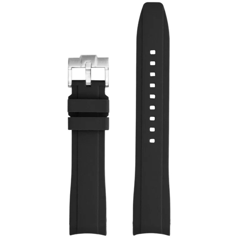 Silicone Watch Strap Curved Butterfly Buckle Universal Watchband 18mm 20mm 22mm