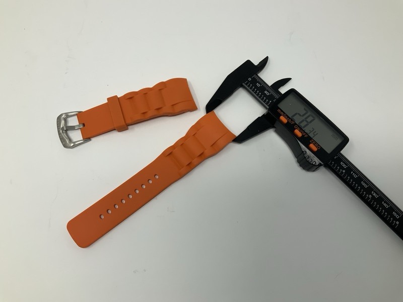 NOS Swiss Legend Commander Orange Rubber Strap with Black Steel Buckle 29mm gallery