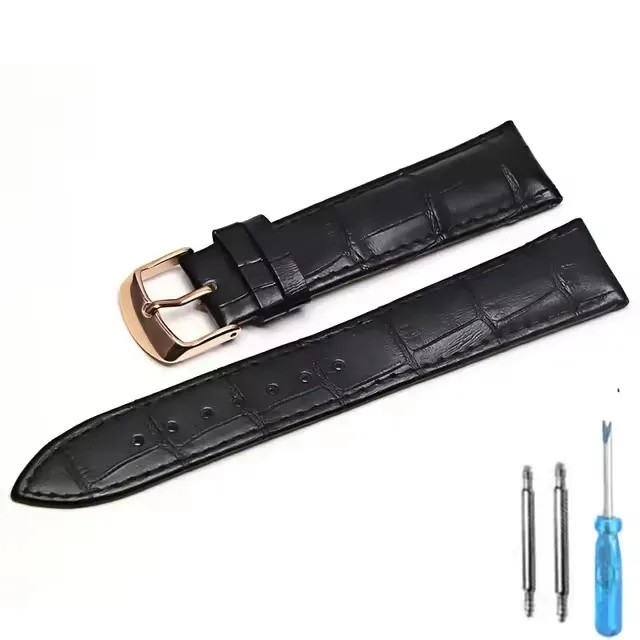 16mm 18mm 20mm 22mm 24mm Genuine Leather Wristband Watch Strap Band Bracelet