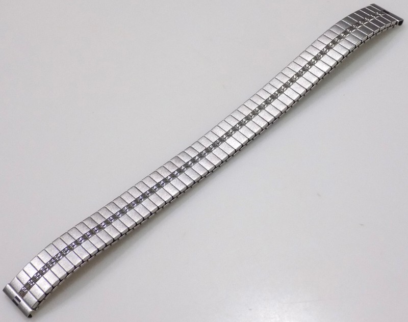 New 143mm Long Timex Matte Silver Tone Stainless Steel Expansion 12mm Watch Band