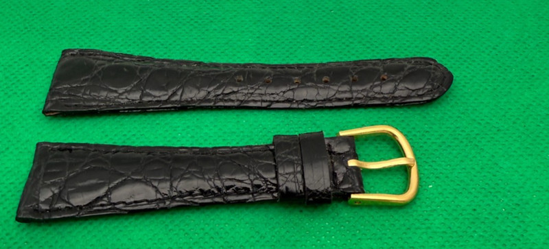 Crocodile Watch Strap DeBeer Paris 20mm Black Genuine New (#1)