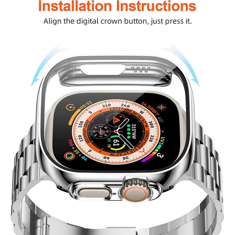 For Apple Watch Ultra 2 Series 9 8 7 6 5 4 3 2SE 38mm-49mm Metal Strap Band Case gallery