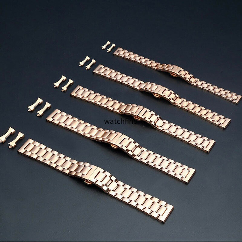 Curved Both End Solid Stainless Steel Bracelet Replacement Watch Band Strap gallery