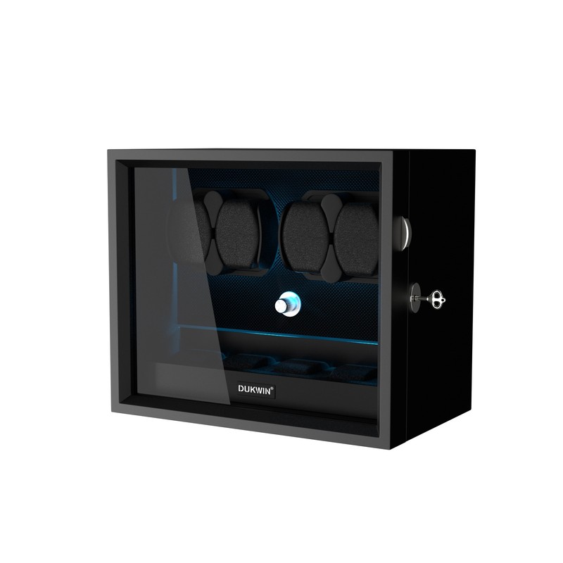 XTELARY Automatic 4 Watch Winder With 4 Extra Storage Case Box Display Black gallery