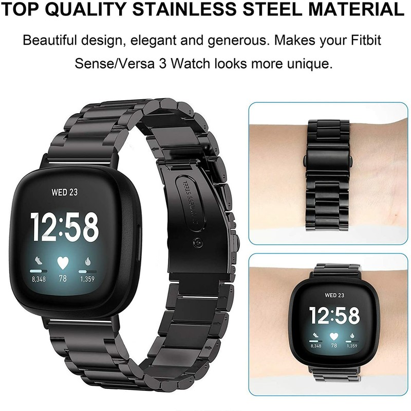 For Fitbit Versa 3 4/Sense Stainless Steel Metal Watch Wris Band Bracelet Strap gallery