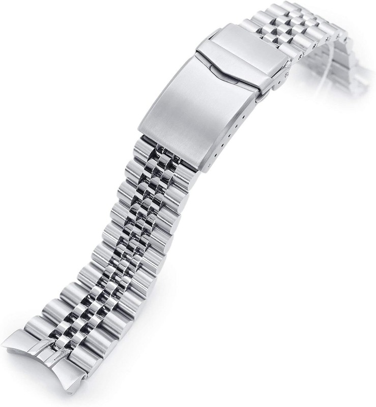 Lightweight 22mm Stainless Steel Band with Double Push Clasp for Elegant Watches gallery