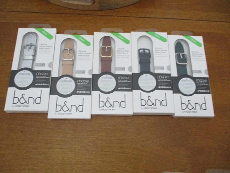 B&ND bnd200 Mode Genuine Leather Android Wear Smart Watch Band 22mm lot 5 colors