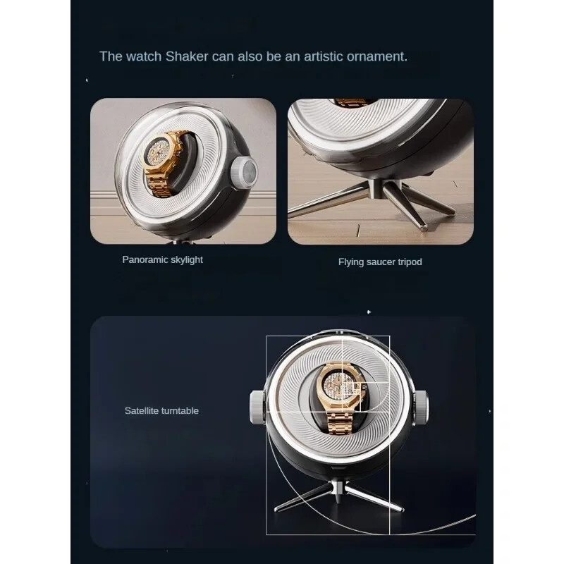 Luxury LED Watch Winder Automatic Mechanical Organizer Rotating Silent Display gallery