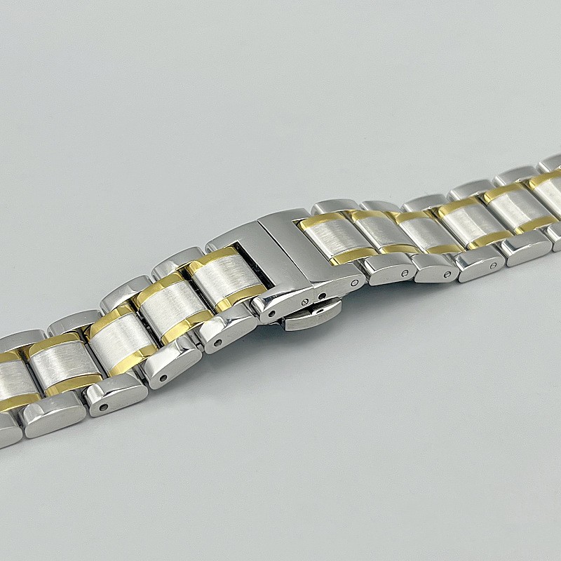 Flat+Curved End Metal Bracelet 10mm-26mm Stainless Steel Watch Band Strap Unisex gallery