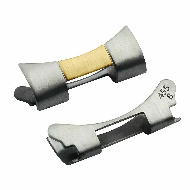 OYSTER WATCH BAND END PIECE FOR 34MM ROLEX DATE 15000 15200 19MM REAL GOLD 18K/S
