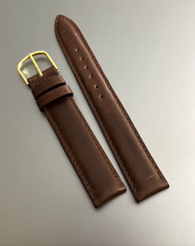 Hadley-Roma Watch Strap 16 x 16 Reddish Brown Matte Smooth Leather Men Unisex