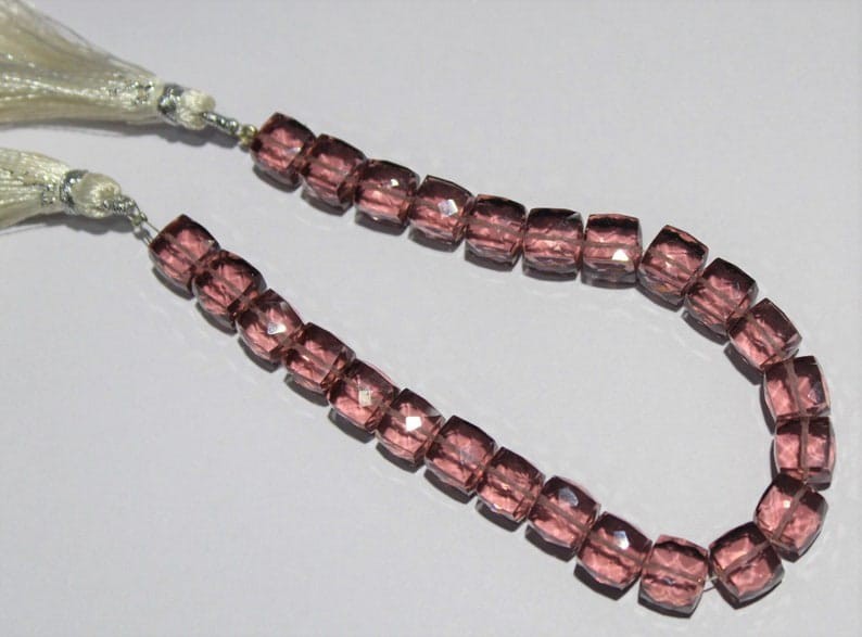 Pink Kunzaite Faceted Cube Beads 8mm 8inch Gemstone beads of rice bracelet gallery