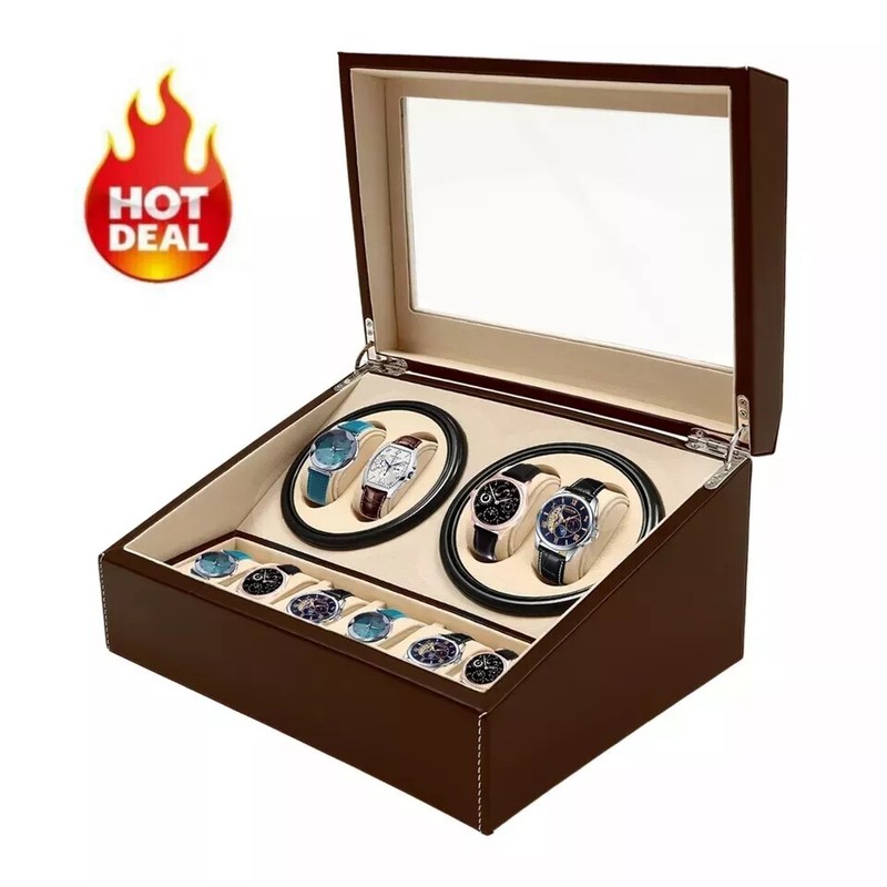 4+6 Automatic Watch Winder Watch Display Box Luxury Storage Case Self-winding/