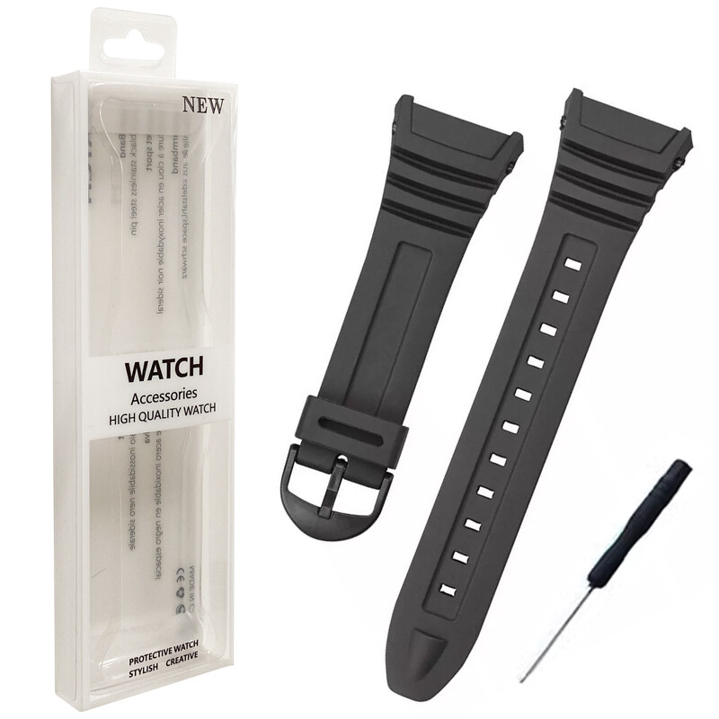Resin Rubber Strap For G-SHOCK W-96H Watch Band Sports Replacement Black