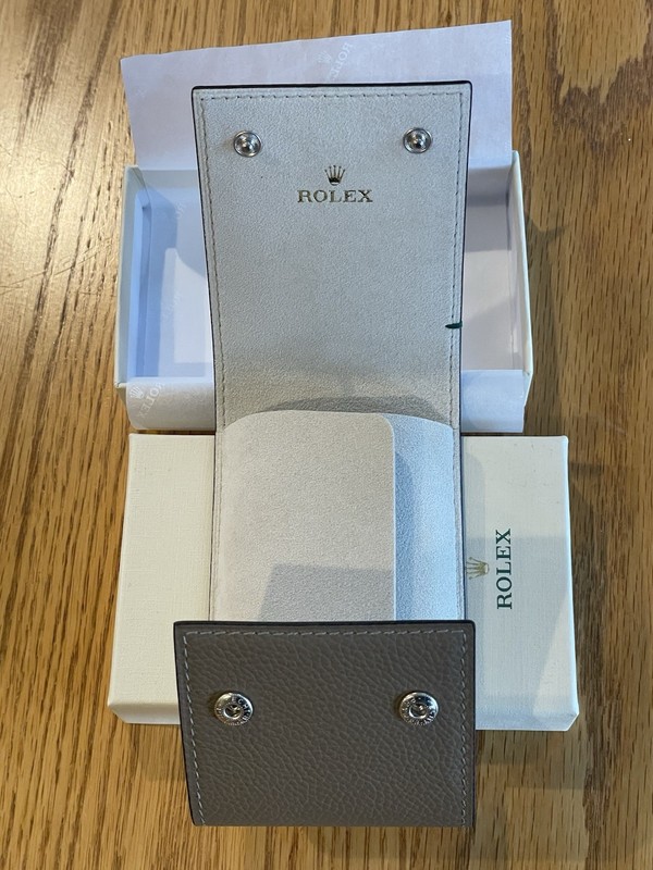 Authentic Rolex Taupe Leather Watch Case Travel Pouch - Rare Color - Great Gift gallery