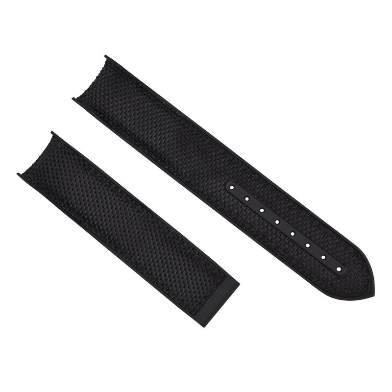 NYLON RUBBER WATCH BAND STRAP FOR OMEGA SEAMASTER 300 PLANET OCEAN 600M BLACK