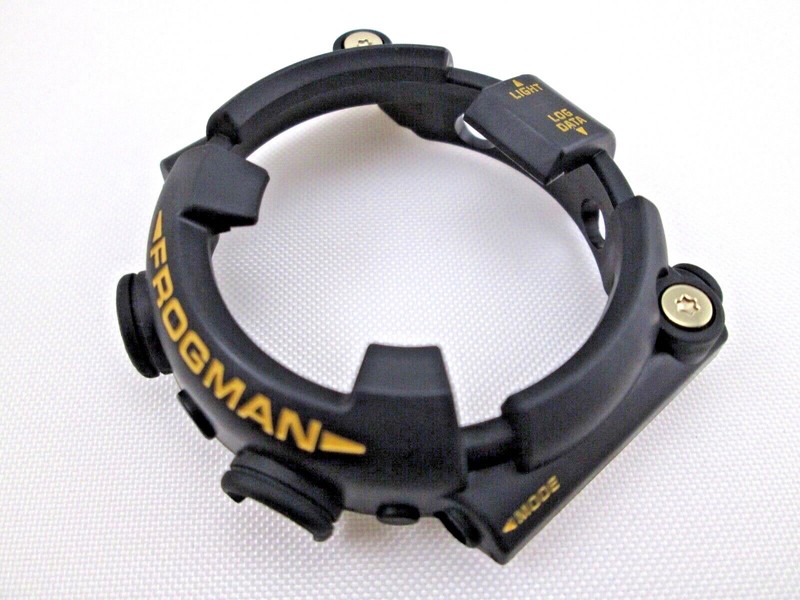 Genuine Casio G-Shock Frogman GW-8230B black resin watch band and bezel set gallery