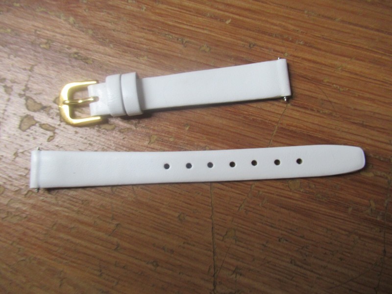 12MM Genuine Calf Ladies White Watch Band