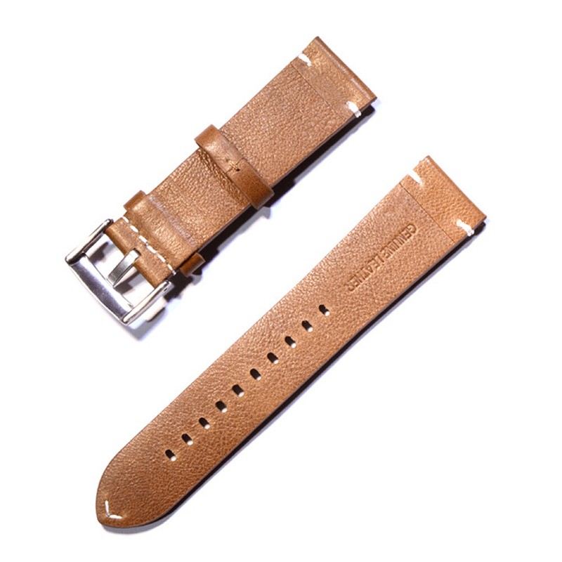 Watch Band Top Layer Cowhide Genuine Leather Wristwatch Strap Blet Black 18-22mm gallery