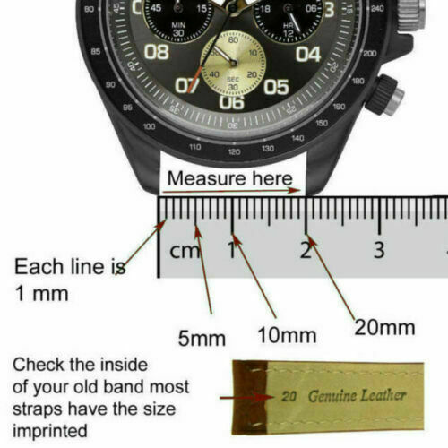 20mm Brown Crocodile Grain Leather Watch Band Black, Gold, Silver Tone Buckle gallery