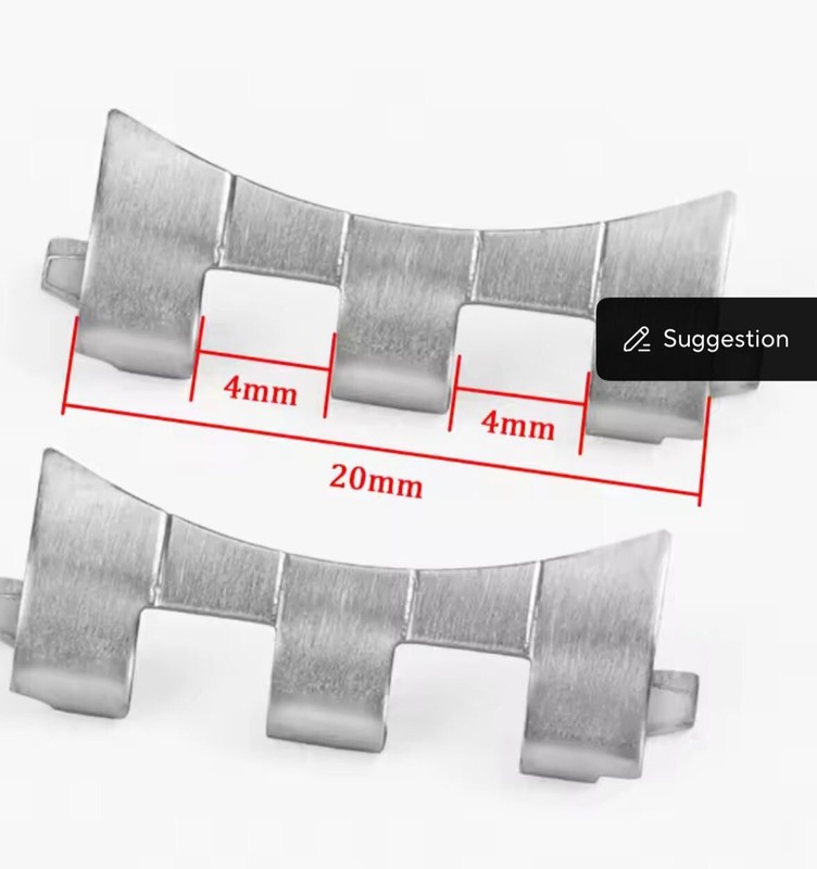20mm Stainless Steel Curved Lug Ends Adapters / Connectors