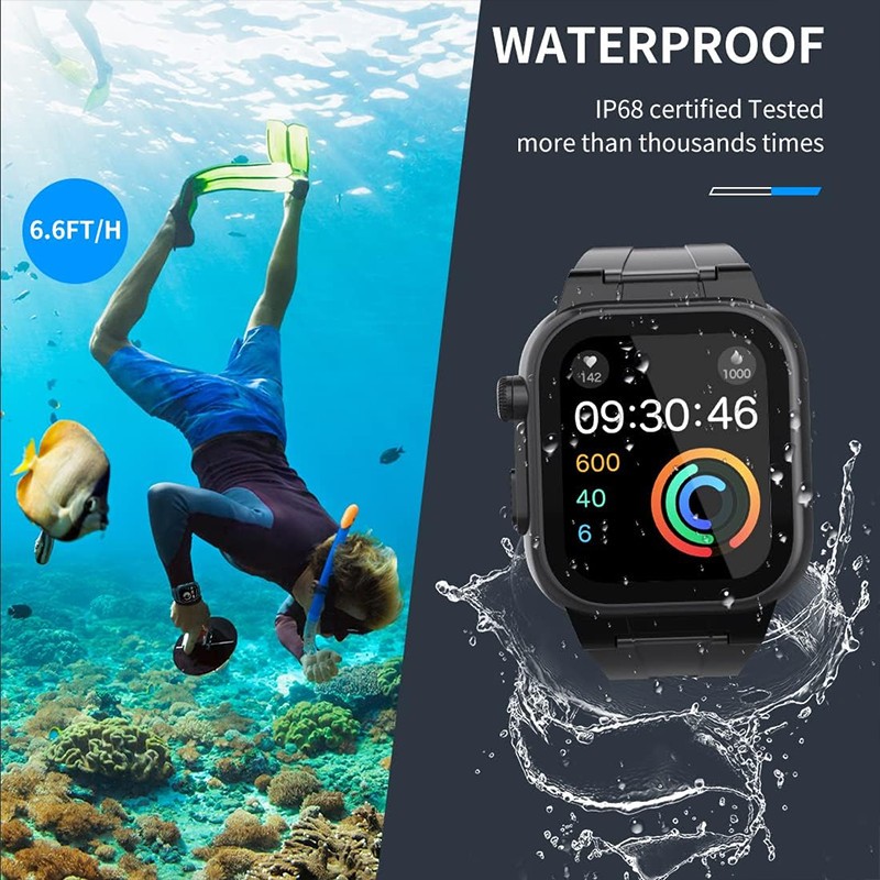 Waterproof Case With Band For Apple Watch 38/40/41/42/44/45mm &Rugged Strap IP68 gallery