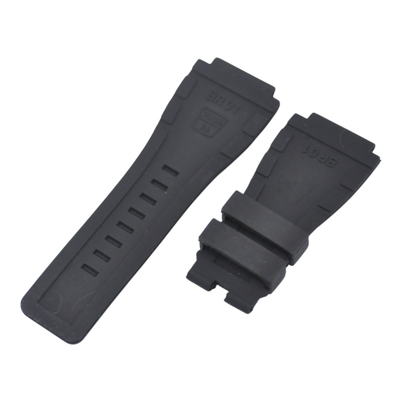 BR 01 24mm Black Rubber Watch Strap For Bell Ross gallery