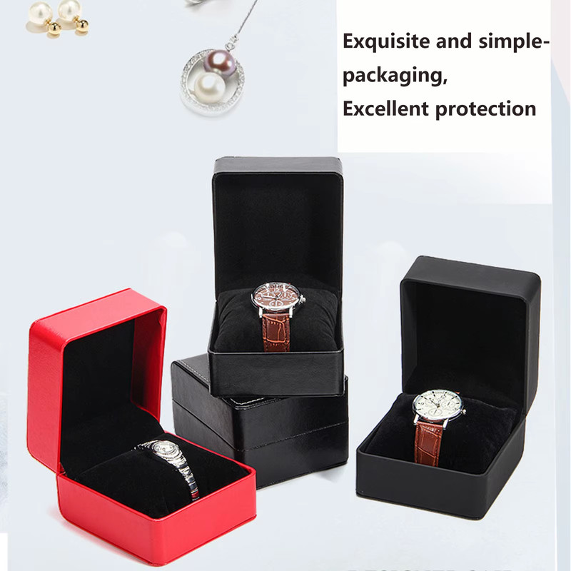 Single Watch Gift Box with Pillow PU Leather Wristwatch Display Case Organizer f gallery