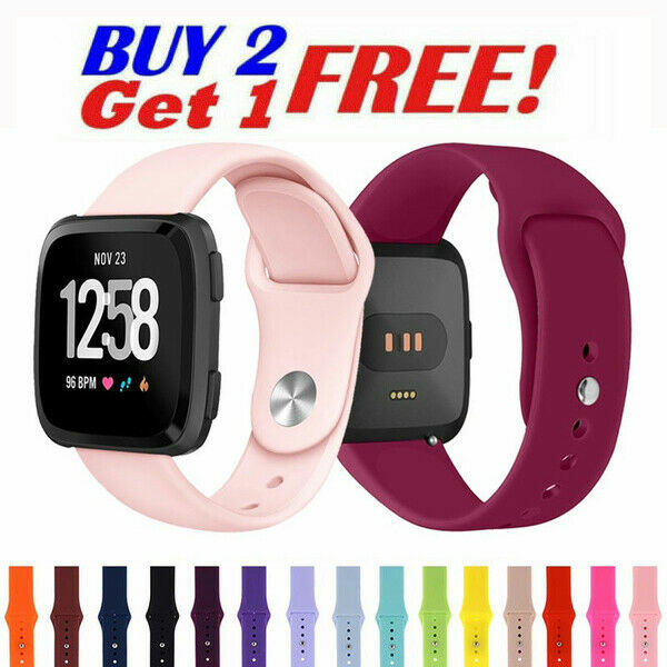 For Fitbit Versa 1/ 2 /Lite Sport Silicone Strap Bracelet Soft Rubber Watch Band