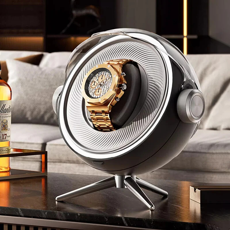 Luxury LED Watch Winder Automatic Mechanical Organizer Rotating Silent Display gallery