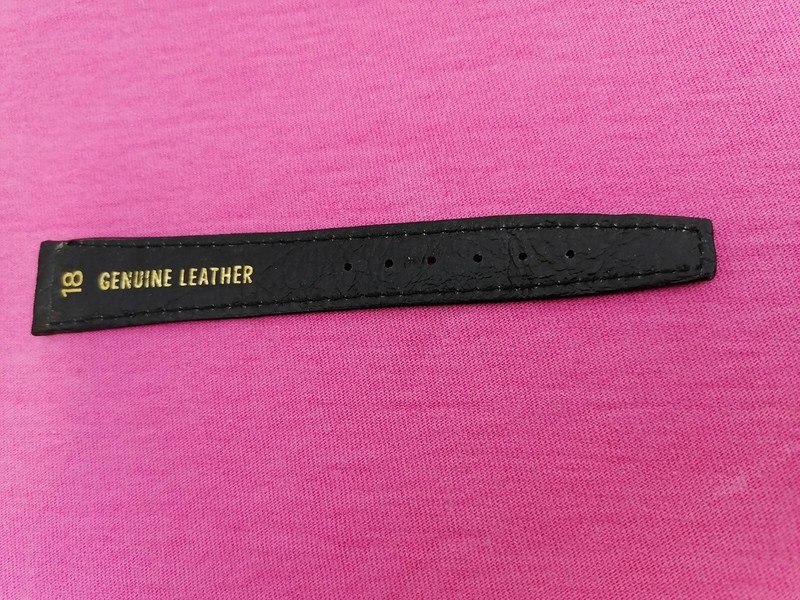 Mens & Ladies Black Genuine Italian Leather Watch Strap 18mm Long 20cm gallery