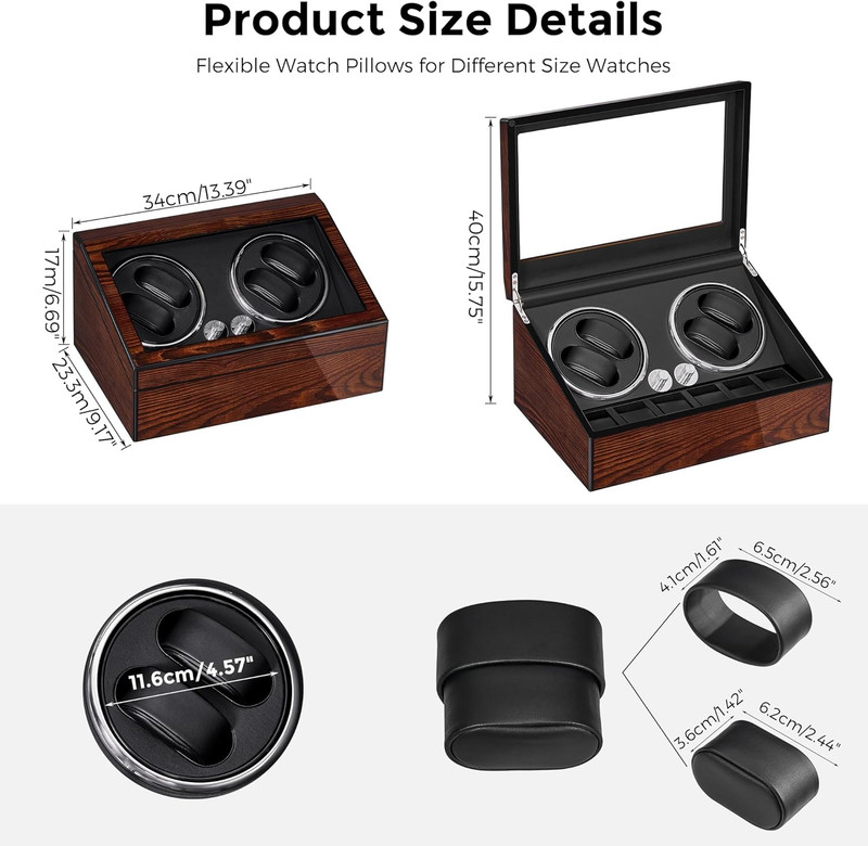 Watch Winders for Automatic Watches, Automatic Watch Winder Box Watch Spinner wi gallery