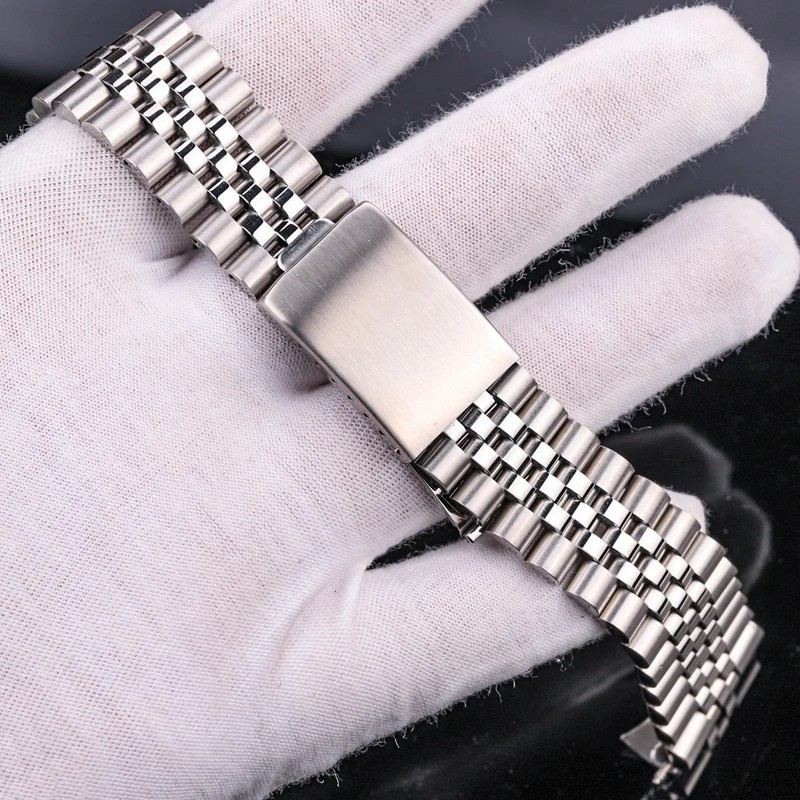 18mm Jubilee Mens Watch Band 316L Stainless Steel Bracelet Waterproof New Luxury