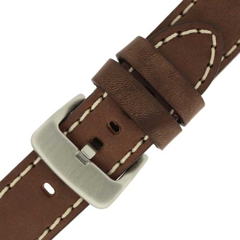 Watch Band Fits Panerai Thick Leather Brown Heavy Buckle Mens 22mm 24mm 26mm gallery